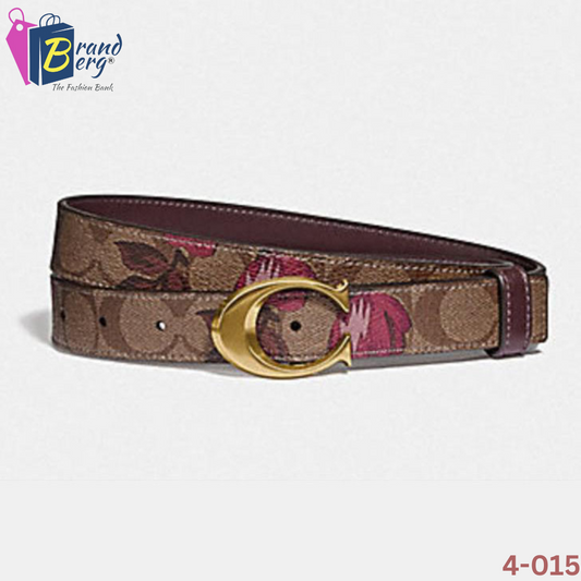 COACH Signature Buckle Belt With Victorian Floral Print