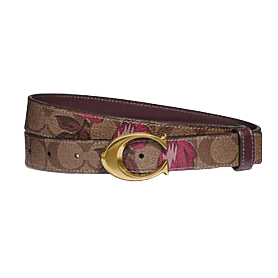 COACH Signature Buckle Belt With Victorian Floral Print