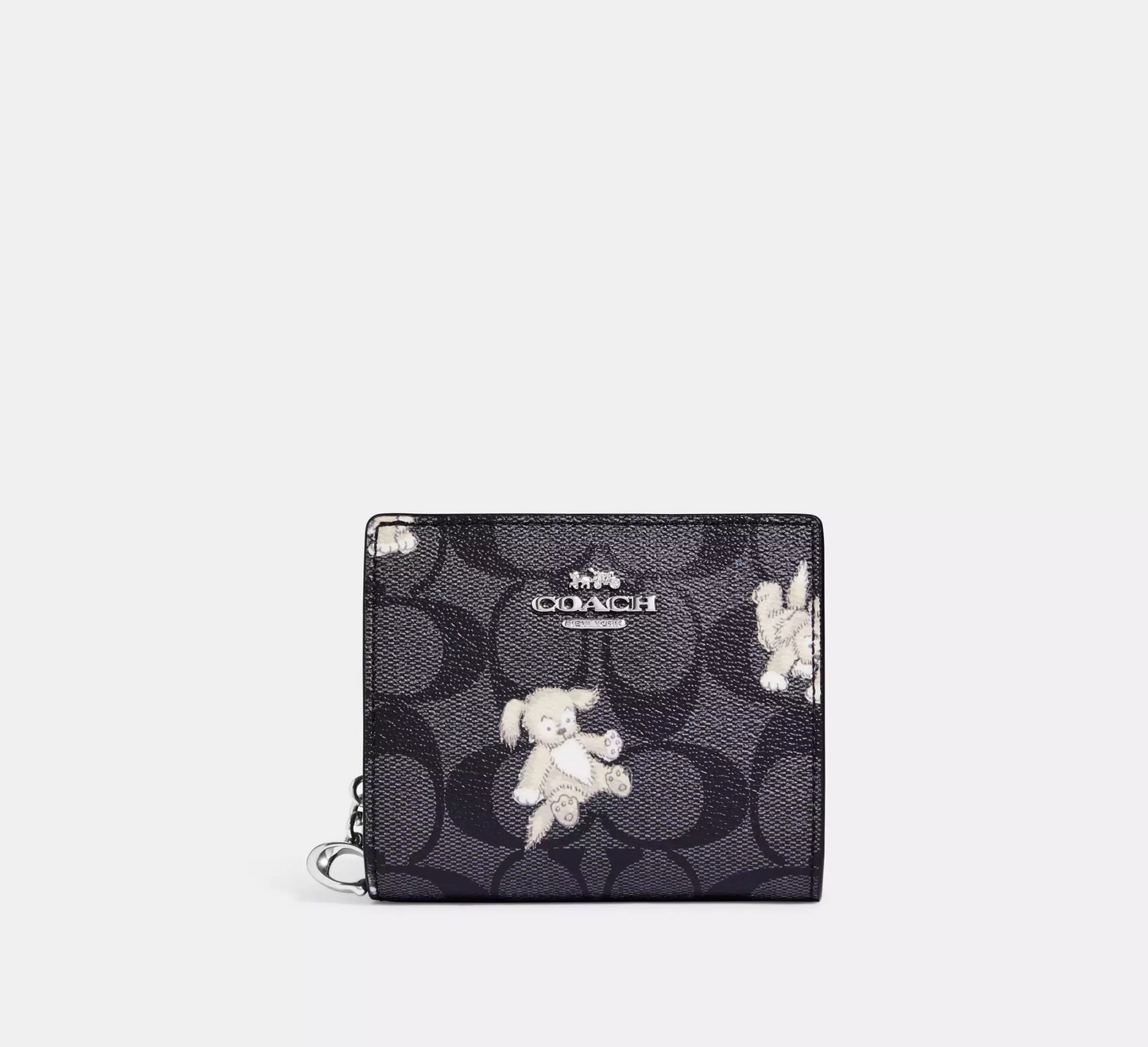 C.O.A.C.H Snap Wallet In Signature Canvas With Happy Dog Print Zipper