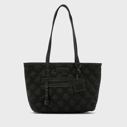 STEVE MADDEN Bjayne Printed, Chevron-detailed, andQuilted Tote Bag