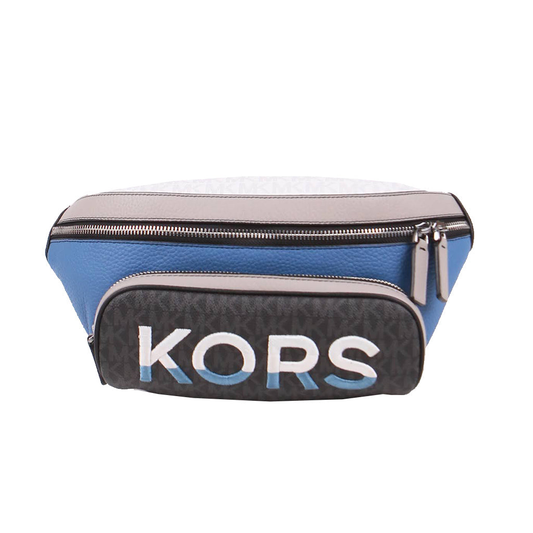 MICHAEL KORS Men's Signature Cooper Embroidered Belt Bag In Blue Multi