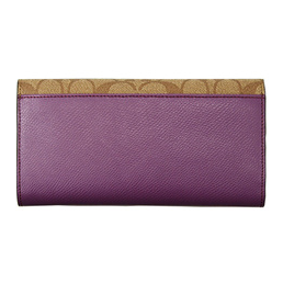 COACH Long Tri-fold Wallet With ID Case Outlet Luxury Signature