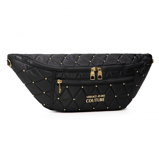 VERSACE JEANS COUTURE Waist Pack with Golden Studs for Crossbody Wear