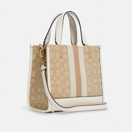 C.O.A.C.H Dempsey Tote 22 In Signature Jacquard With Stripe And Coach Patch for Crossbody/Shoulder Wear