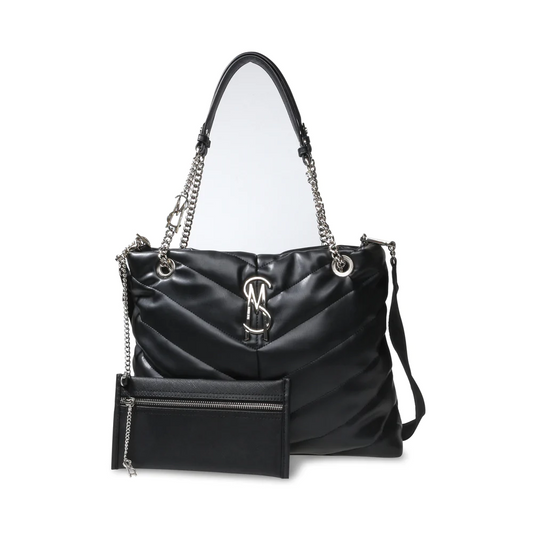 S.T.E.V.E M.A.D.D.E.N Bcameo Tote BLACK Bag with Detachable Strap for Shoulder/Crossbody Wear