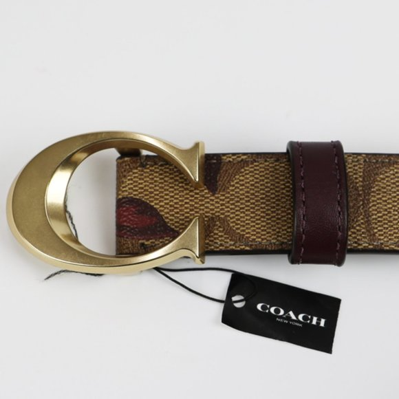 COACH Signature Buckle Belt With Victorian Floral Print