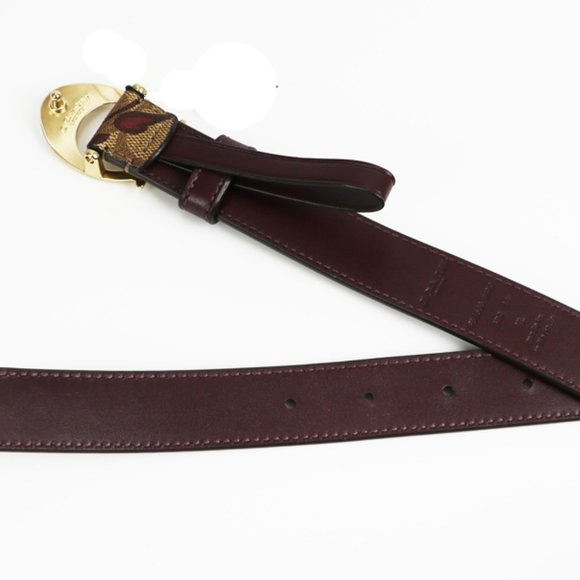 COACH Signature Buckle Belt With Victorian Floral Print